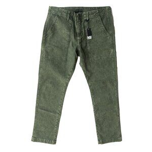 NSF Infantry Jeans Olive Green Denim Jeans Straight Leg Minimal Patch Pocket